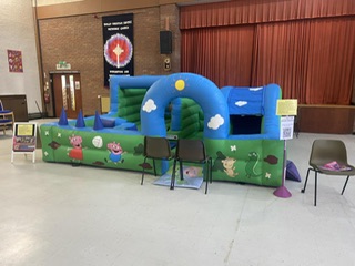 Inflatable play park bouncy castle at Dawley Day 2024